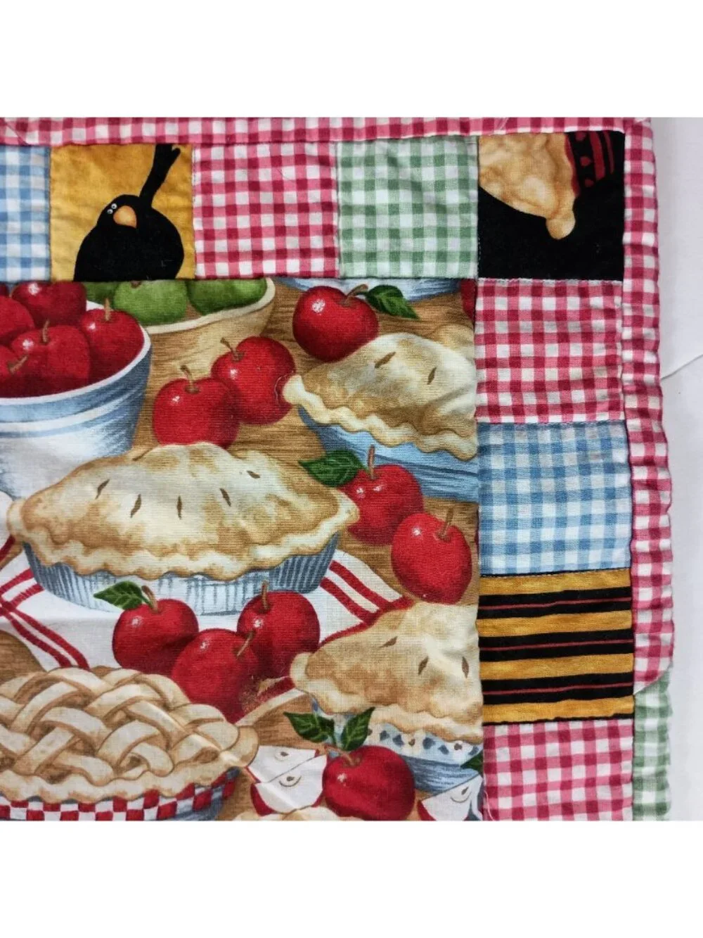 Handcrafted Quilted Patchwork Table Mat Placemat Apple Pie Fall Farmhouse Decor